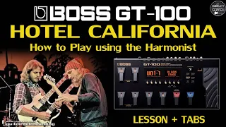 BOSS GT-100 How to play HTL CALIFORNIA Guitar Harmonies using HARMONIST / Lesson + Tabs.