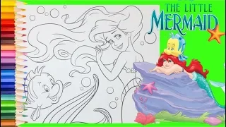 Disney Princess Ariel and Flounder Crayola Coloring Page for kids