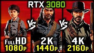 Red Dead Redemption 2 - 1080p vs 1440p vs 2160p 4K | RTX 3080 - HD vs 2K vs 4K on RDR 2