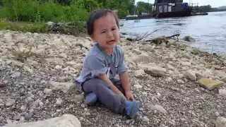 How baby go fishing with daddy