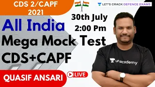 All India Mega Mock Test CDS+CAPF | Target CDS 2/CAPF 2021 | Quasif Ansari Sir