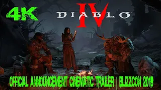 4K Diablo 4 - Official Announcement Cinematic Trailer | Blizzcon 2019