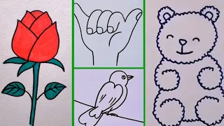 8 Simple Drawing Patterns For Kids || 8 AWESOME DRAWING TRICKS FOR KIDS