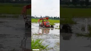 mahindra yuvo 585 4wd in deep mud /tractor video/ dangerous driving.