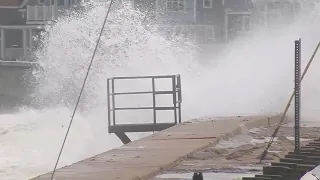 Hurricane Lee whips up waves on Cape Cod Bay