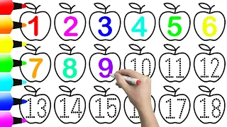 1234567890 | Let's learn to read and write numbers 1 to 18 easily step-by-step for Children #kids