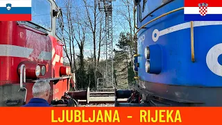 Winter Cab ride Ljubljana - Rijeka (Slovenian & Croatian Railways) - train drivers view in 4K