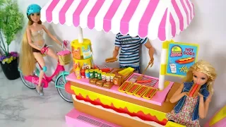 Babie doll HotDog Hot Dog Stand Toy Unboxing Review باربي لعبة الكلب الساخن Barbie Cachorro-Quente