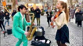 “Dance Monkey” in Italy | Karolina Protsenko Violin & Daniele Vitale Sax