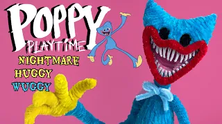 Making Nightmare Huggy Wuggy with only Pipe Cleaners