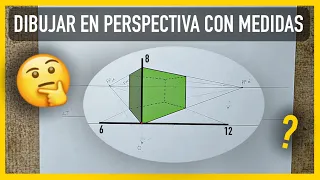 Cómo medir en Perspectiva - Perspectiva con 2 puntos de fuga - Dibujo técnico.