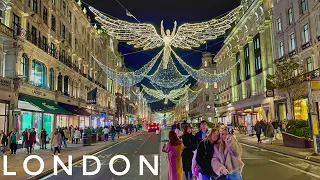 London Best Christmas Lights - 2023 | London Christmas Market | Central London Walking Tour [4K HDR]