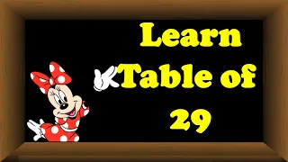 Learn Multiplication - Table of 29 | Table of twenty nine |