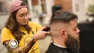 High & Tight Skin Fade with Beard Trim by Andy | The Philadelphia Barber Co.