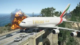 Aeroplane Emergency Landing On  Highway Just After The Engine Take Off Error Gta-5