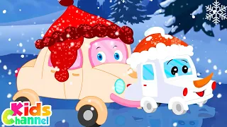 Little Snowflake | Christmas Nursery Rhymes for Children | Car Cartoon Videos by Kids Channel