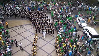 Notre Dame Band entering Notre Dame stadium