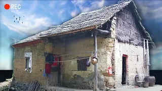 A poor man repairs his dilapidated house that has been uninhabited for 20 years