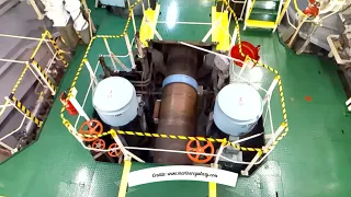 Big Ship drive shaft and propeller shaft rotating at very high speed