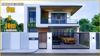 House Design | Modern House | 9m x 10m with 4 Bedroom
