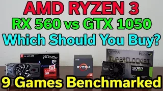 Ryzen 3 1200 - RX 560 vs GTX 1050 - 9 Games Benchmarked