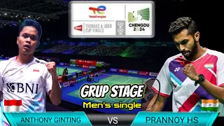 ANTHONY GINTING (INA) Vs (IND) PRANNOY HS | THOMAS CUP FINALS CHENGDU 2024 | MEN'S SINGLE