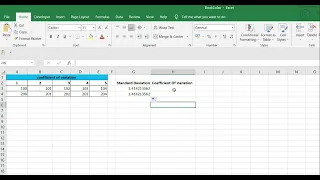 Calculating coefficient of variation in ExcelGoogle sheet