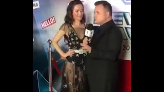 Natalia Oreiro entrevistada en la alfombra roja del Festival New Wave en Sochi