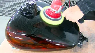 How to paint mirror surface / Painting method Real flame with Harley-Davidson / Custom Paint