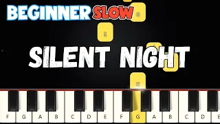 Silent Night - Christmas Songs | SLOW Beginner Piano Tutorial | Easy Piano