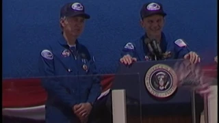 President Reagan's Remarks and introduces Astronauts. Edwards AFB on July 4, 1982