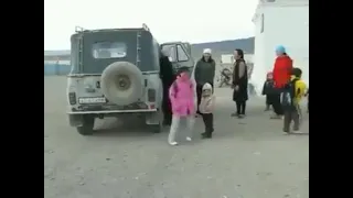 Amazing "School Bus" filled with kids in Mongolia. *Must see to believe*