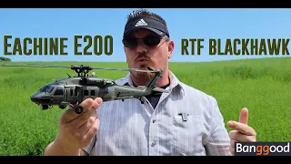 Eachine - E200 - Blackhawk Heli RTF - Unbox, Build, Radio Setup, & Maiden Flights