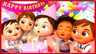 NEW Happy Birthday Song + Baby Shark V2 + Wheels on the Bus! + MORE Banana Cartoon 3D Nursery Rhymes