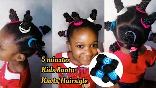 5 Min: Quick And Easy Bantu Knots With Brazilian Wool - Kids Protective Style /inspired A&kchannel1