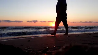 рассвет на берегу Каспийского моря / sunset on Caspian sea  Time Lapse