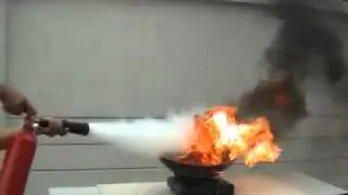 Fire Extinguisher CO2 Demo On Kitchen