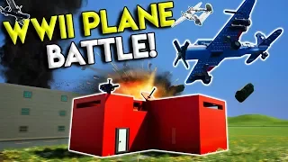 LEGO WWII PLANE DOGFIGHT & BASE BATTLE! - Brick Rigs Multiplayer Gameplay - Lego Airplane Battle