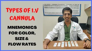 IV CANNULA: Color, Size, Length, Flow rate (mnemonic inside)