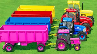 BIG & MINI TRACTORS! SUNFLOWER HARVEST - TRANSPORT TO SELL POINT! Farming Simulator 22