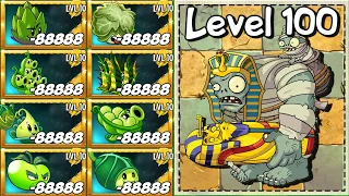 PvZ 2 Every 100 GREEN Plant Max Level vs Mummified Gargantuar 100 Level