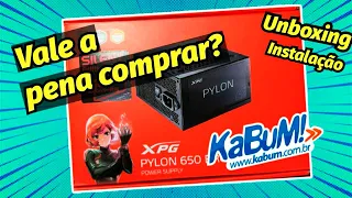 UNBOXING E INSTALAÇÃO FONTE XPG PYLON 650 DA KABUM