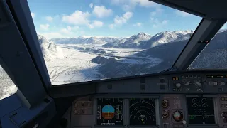 Fenix A320 - RNAVZ 08 at LOWI Innsbruck (smooth) in the snow