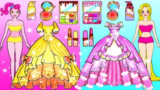 Vestido De Muñeca De Papel - Yellow Vs Pink Mother & Daughter NEW FASHION Contest - Woa Doll Español