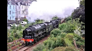 46100 ROYAL SCOT + 45231 SHERWOOD FORESTER LEAVE MUTLEY TUNNEL WITH THE 'DEVONIAN EXPRESS' 9-6-21