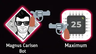 Magnus Carlsen Bot ( ?? elo ) vs Maximum 25 (3200 elo )