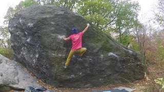 NYC Bouldering: Central Park: Worthless Boulder: Asian Values V9/10***