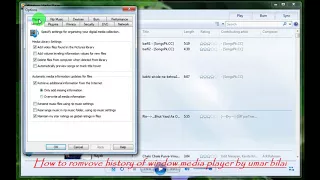 30 How to remove history in windows media player  in urdu hindi