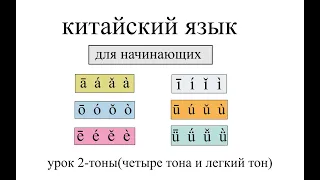 Китайский язык с нуля. Урок 2 -тоны китайского языка