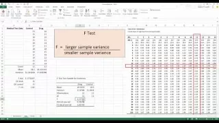 How To... Test for Equal and Unequal Variance (F test) in Excel 2013